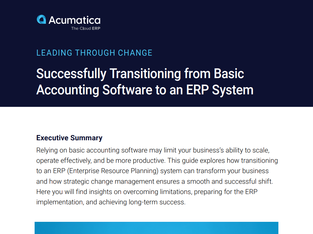 Successfully Transitioning from Basic Accounting Software to an ERP System
